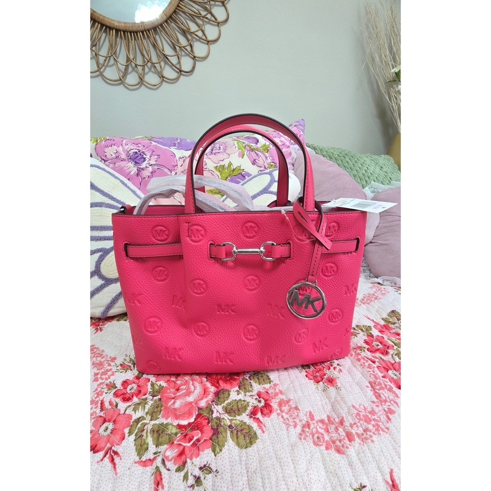 Michael Kors Carson Women Medium Messenger Satchel Handbag Hibiscus color